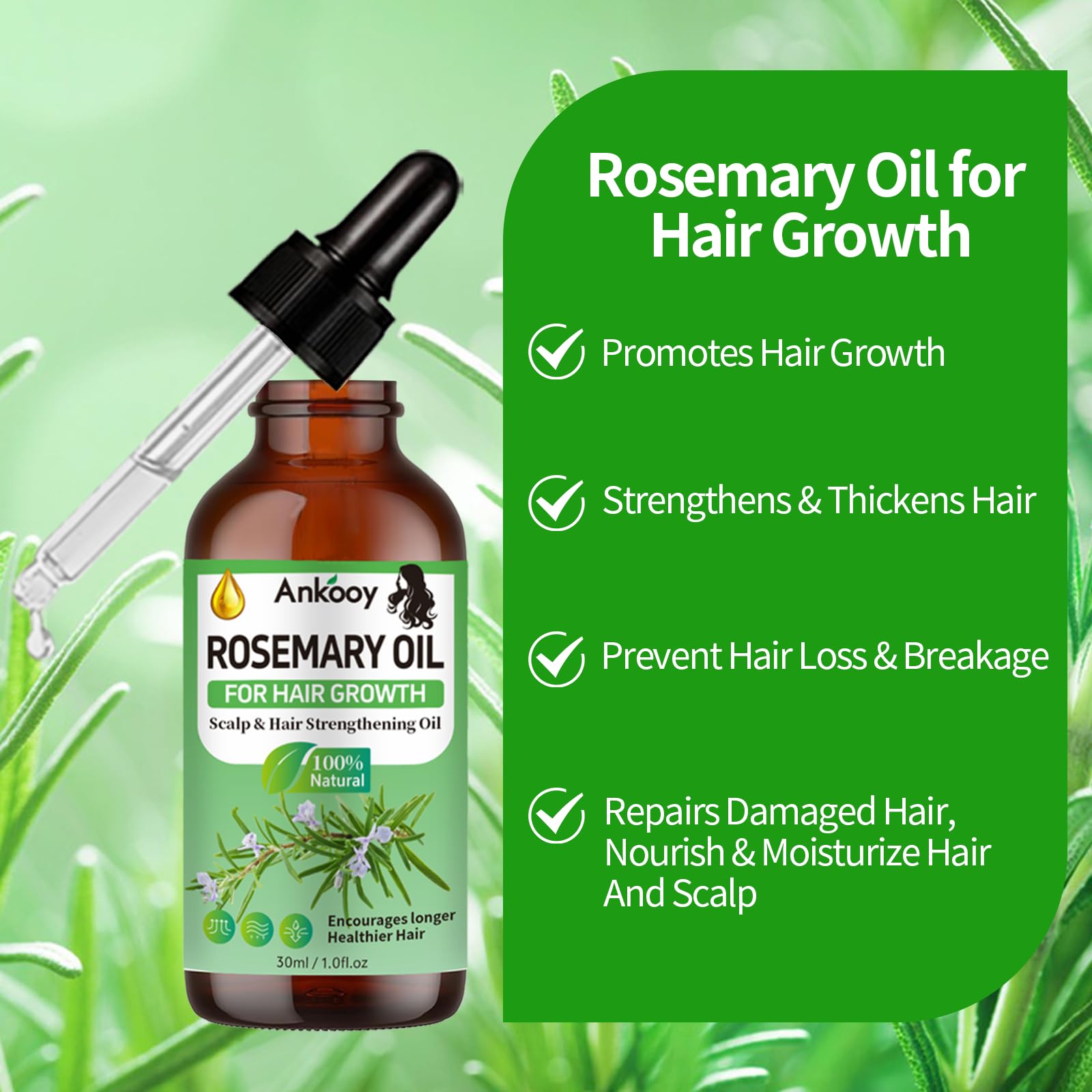 rosemary hair oil bottle for dry damaged hair