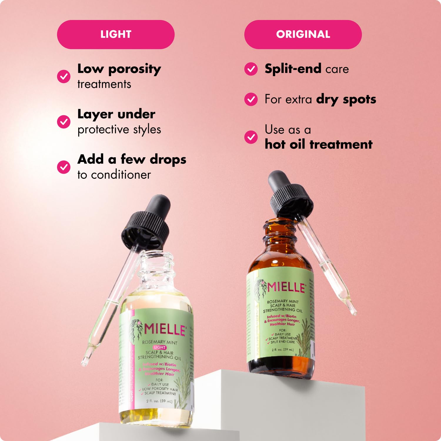 Rosemary Mint Light Hair Oil for split ends 2 oz