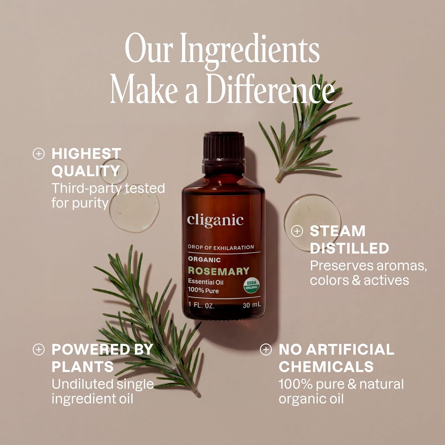 USDA organic certified rosemary oil packaging