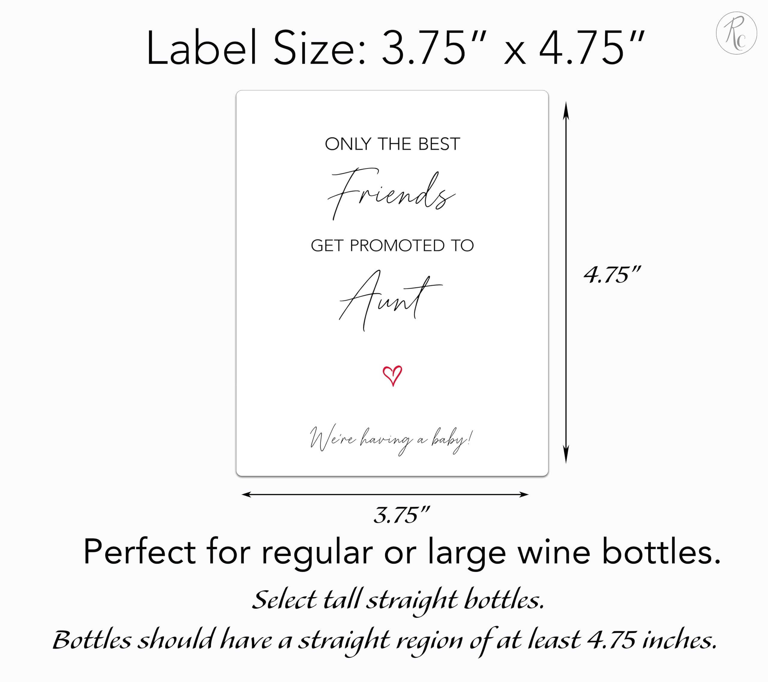 Roseum Collections USA made Aunt promotion wine labels