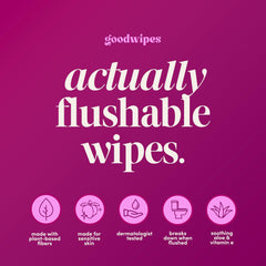 Rosewater goodwipes flushable wipes 32 count box