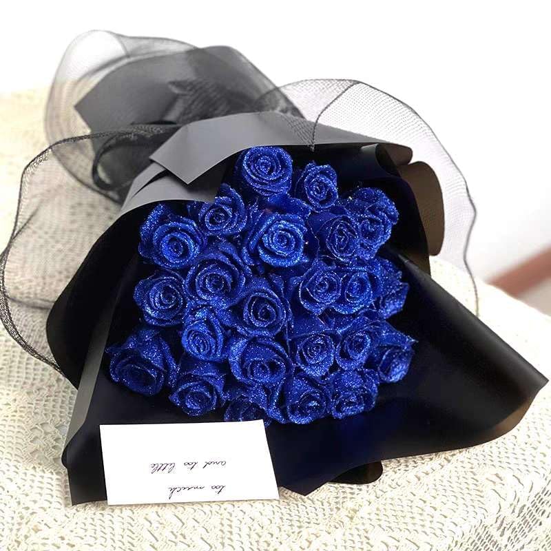 Red glitter rose bouquet ROSLILY