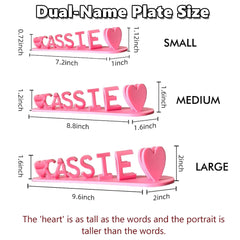 Small size 7.2 x 1 inch roslily double name plate