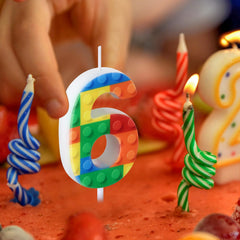 Building block number candles set 0 to 9 by Rossesay
