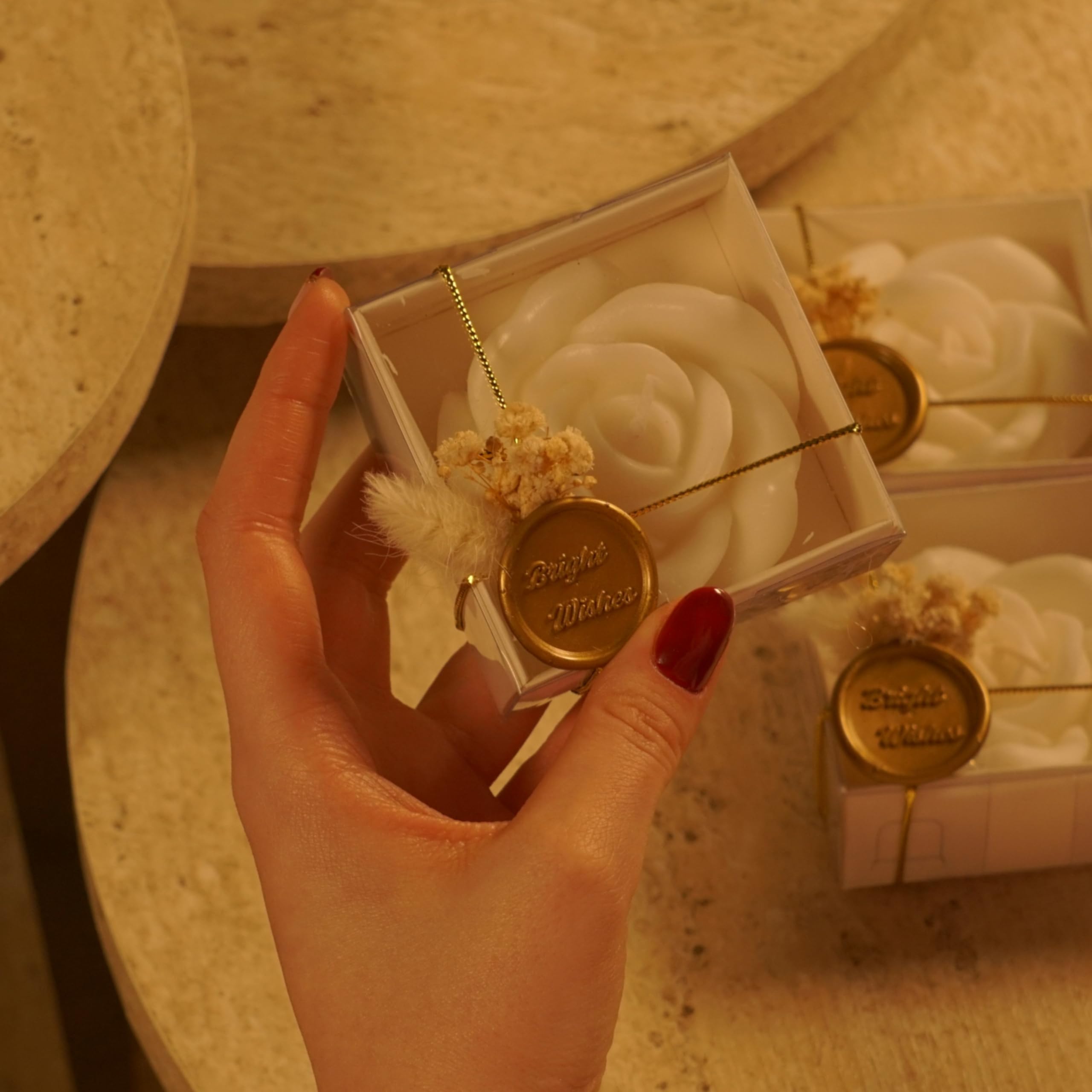 Bridal shower and wedding decor Rossesie candle favors