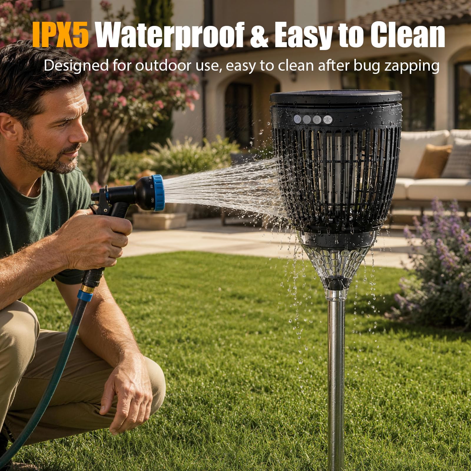 IPX5 weatherproof Rossetta Solar Bug Zapper Outdoor
