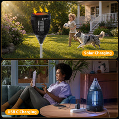 Rossetta Solar Bug Zapper Outdoor with 365–395 nm LED glow