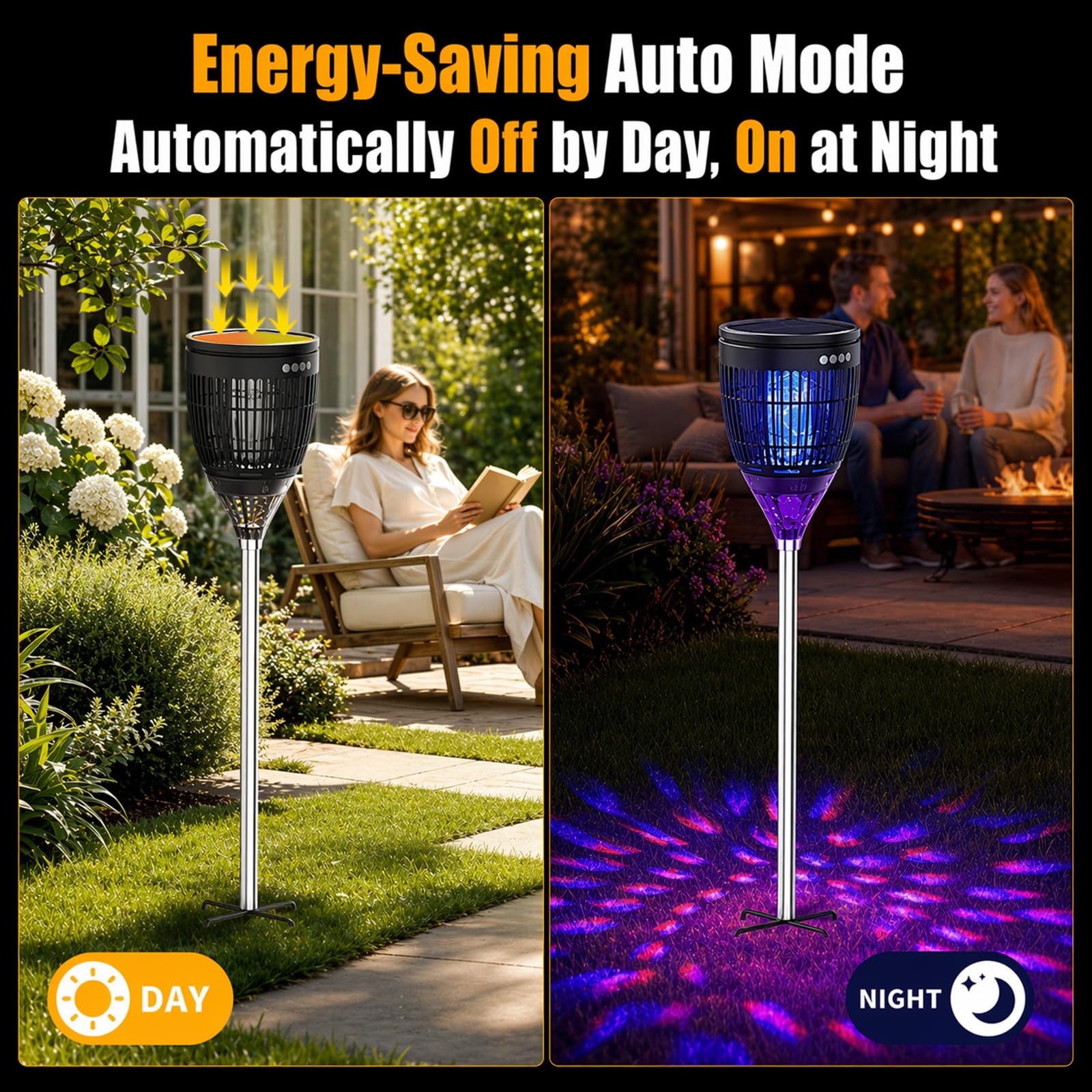 Solar and USB charging ports on Rossetta bug zapper Outdoor