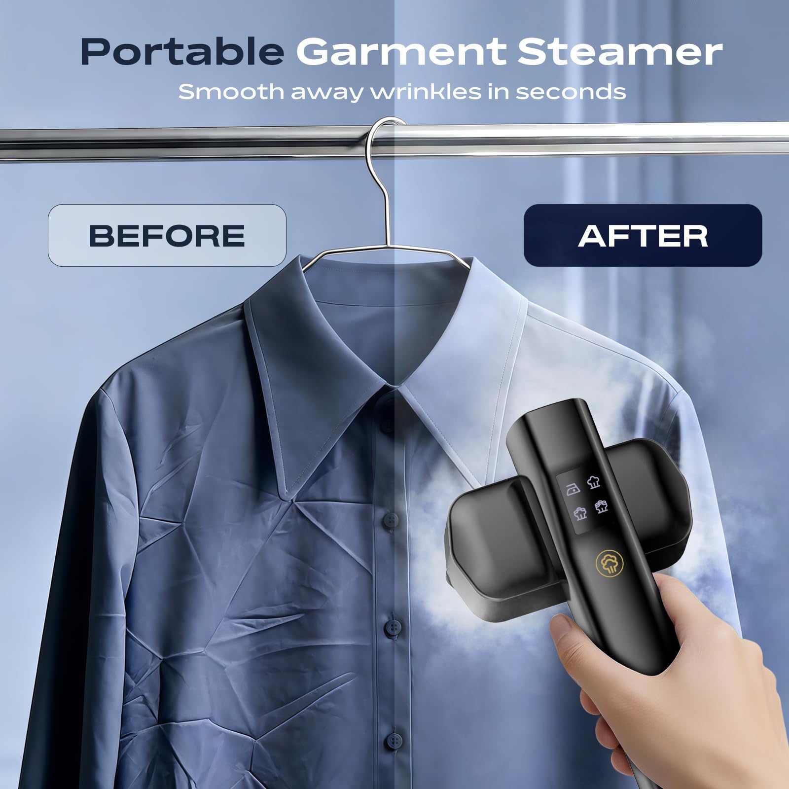 Rotatable 90-degree head for flat and vertical steaming