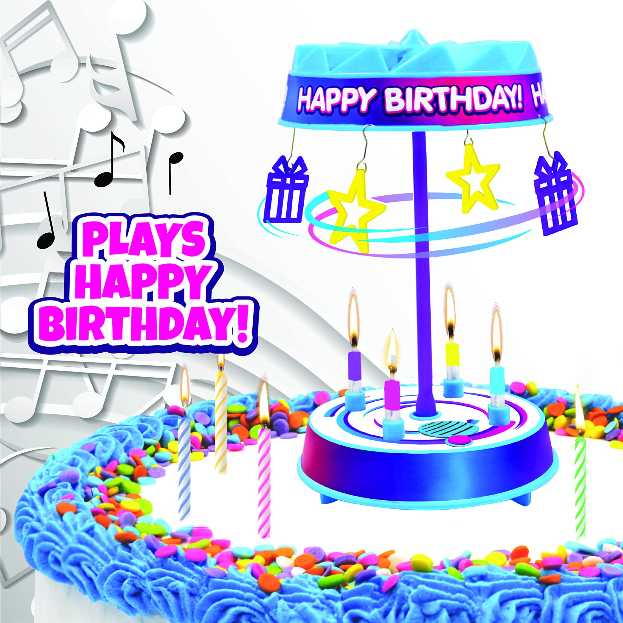 Rotating candle base 1.75 inch fits any size cake on display