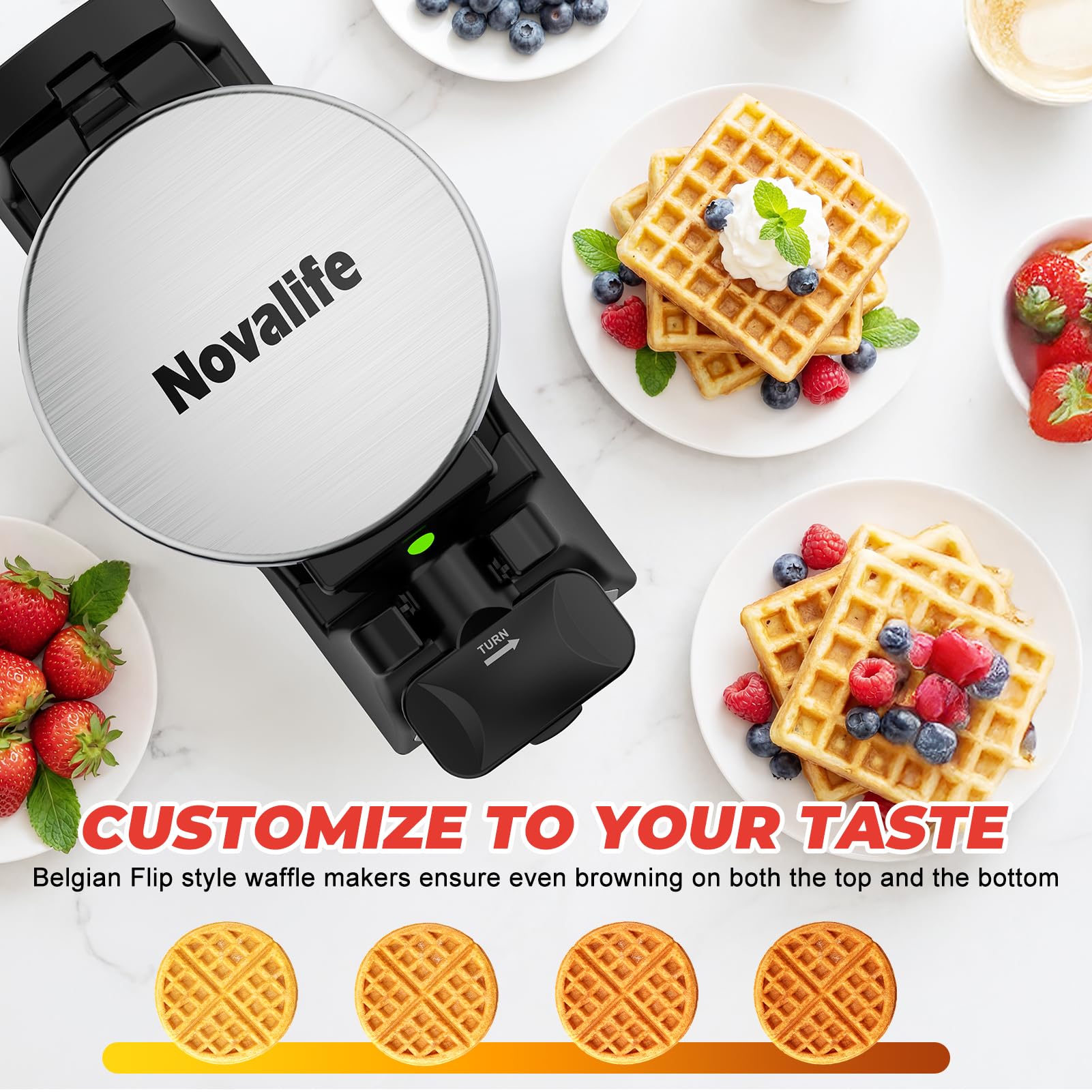 Novalife waffle maker removable drip tray for easy cleaning