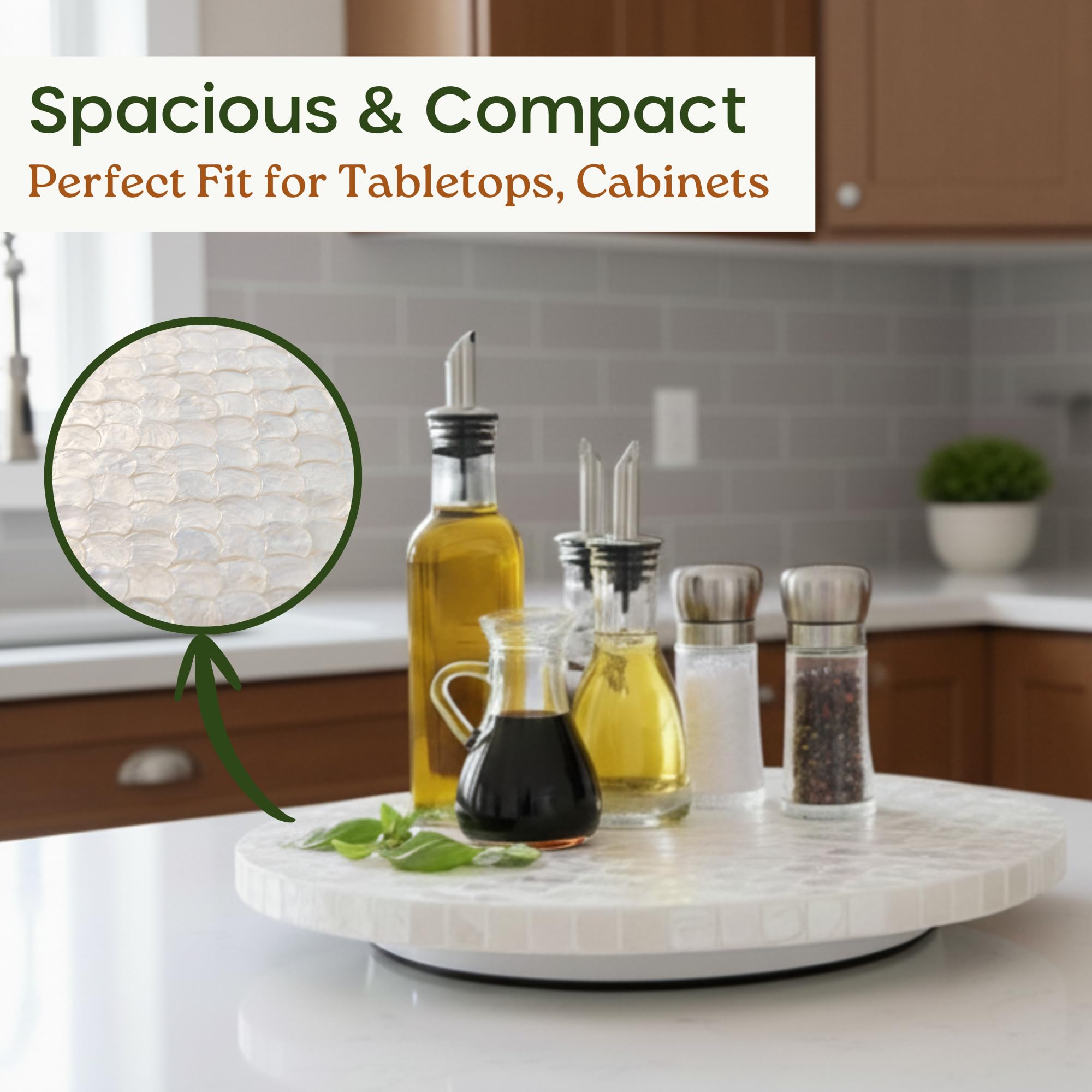 Rotating lazy susan spins 360 degrees