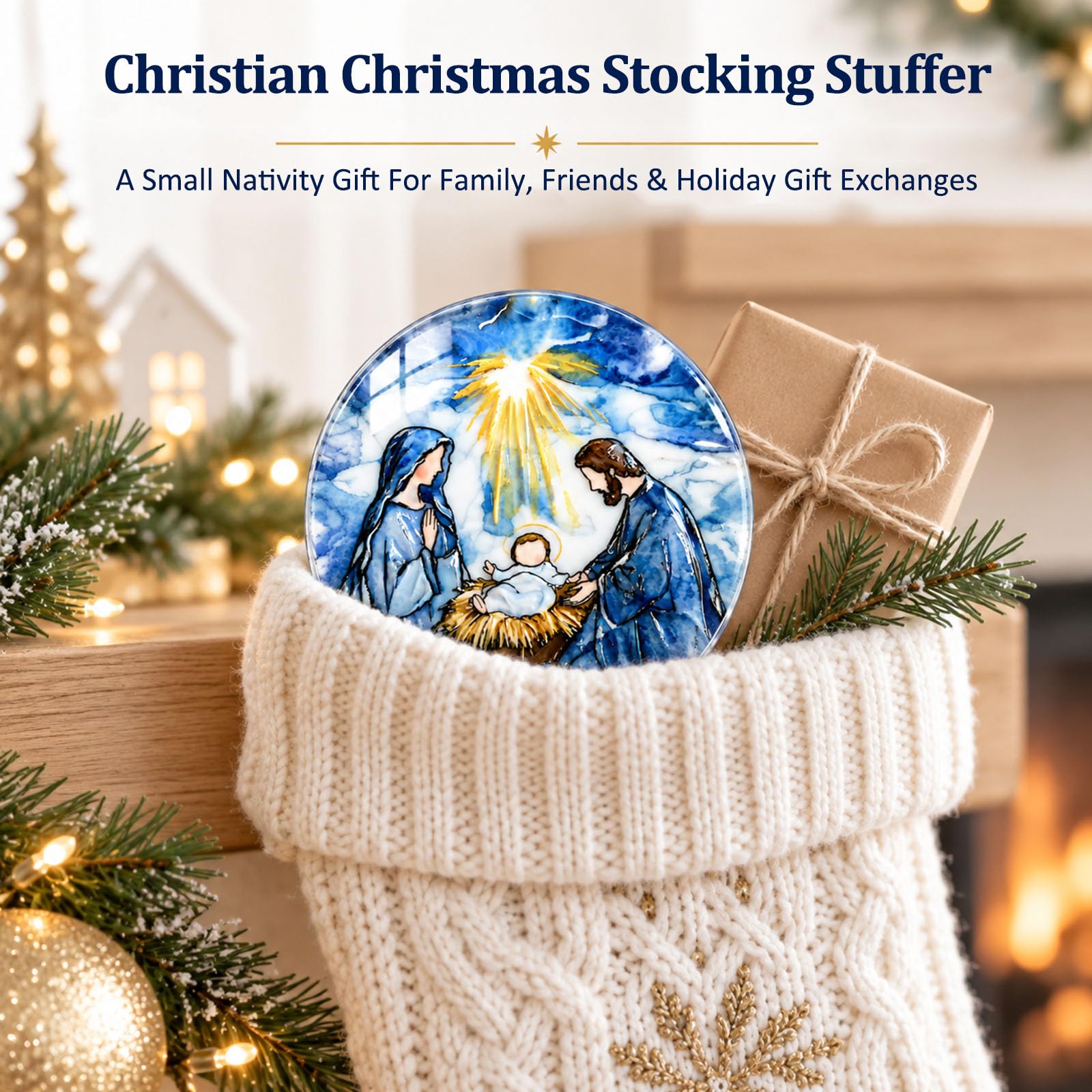 3 inch round acrylic nativity magnet for fridge lockers cabinets