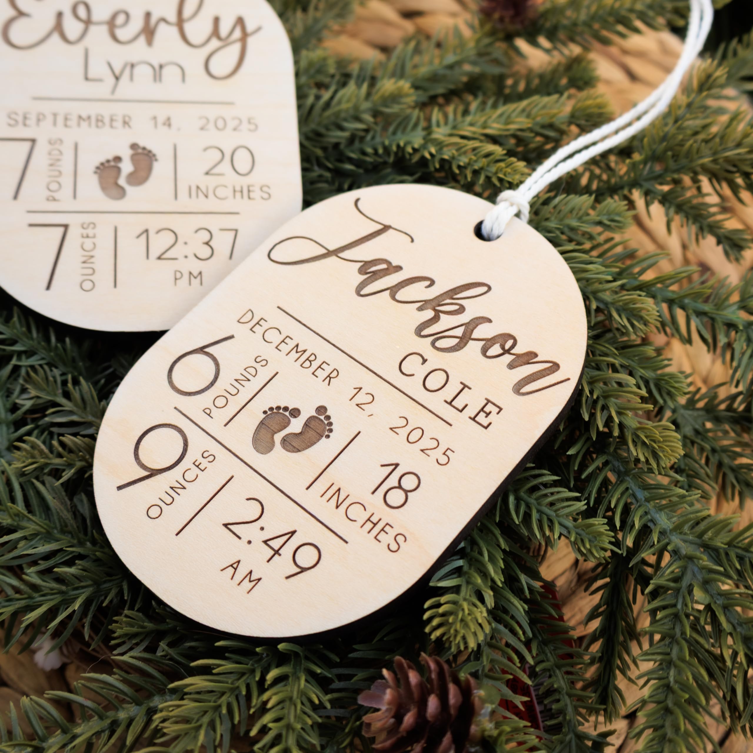 Round Christmas ornament hanging decor for baby