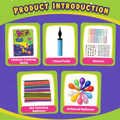 10 round balloons included for variety in kit
