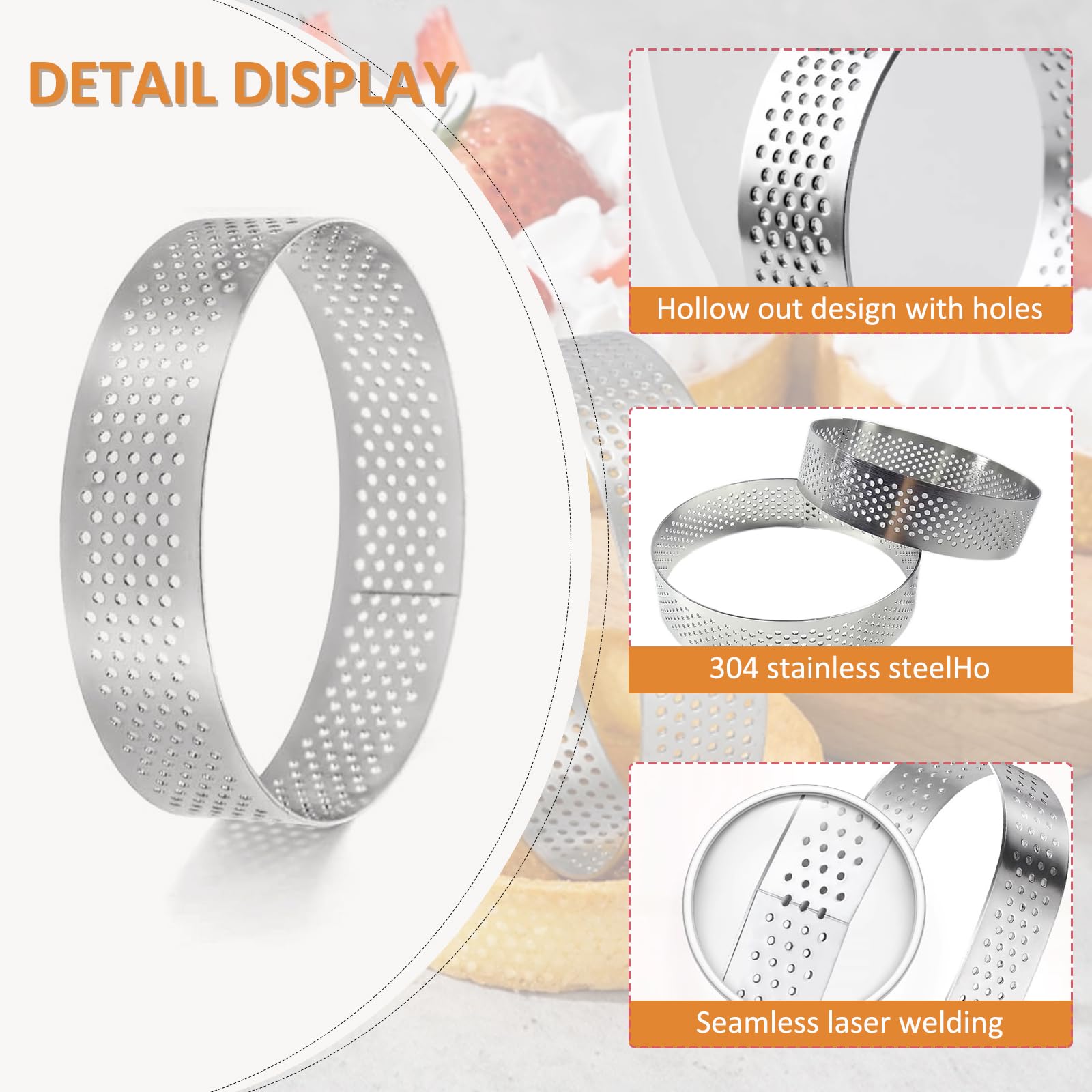 Perforated vented tart rings for easy release
