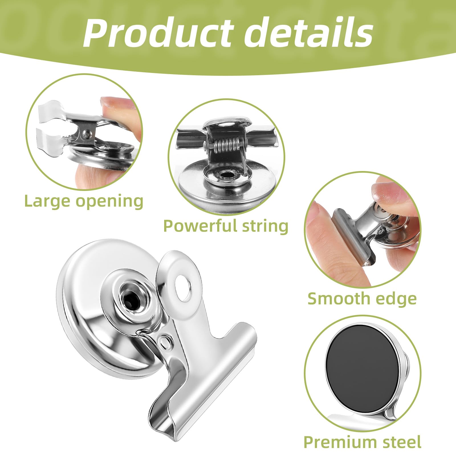 silver corrosion-resistant magnetic clip on fridge