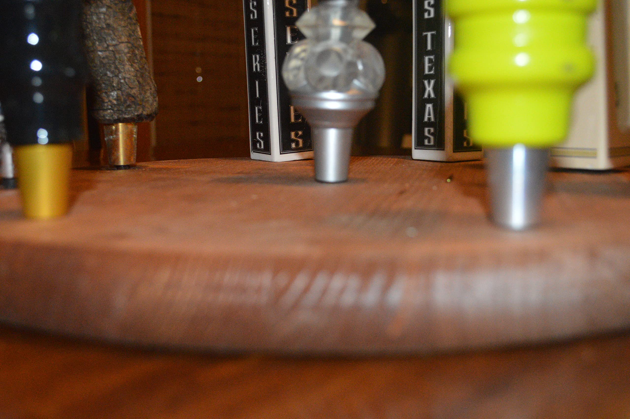 Display to showcase beer taps at home bar
