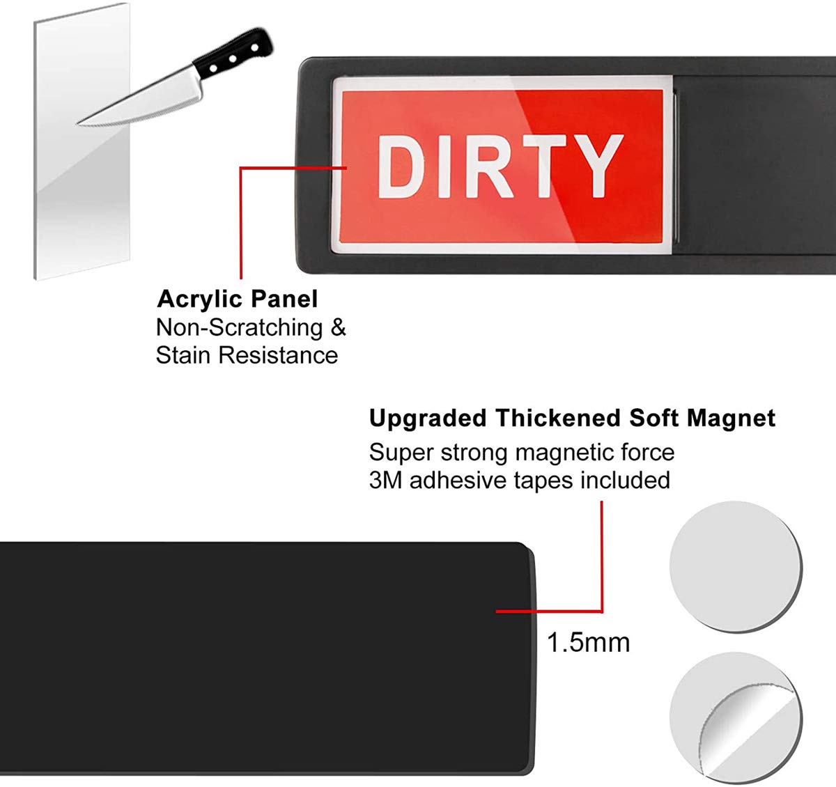 Round double-sided adhesive stickers included