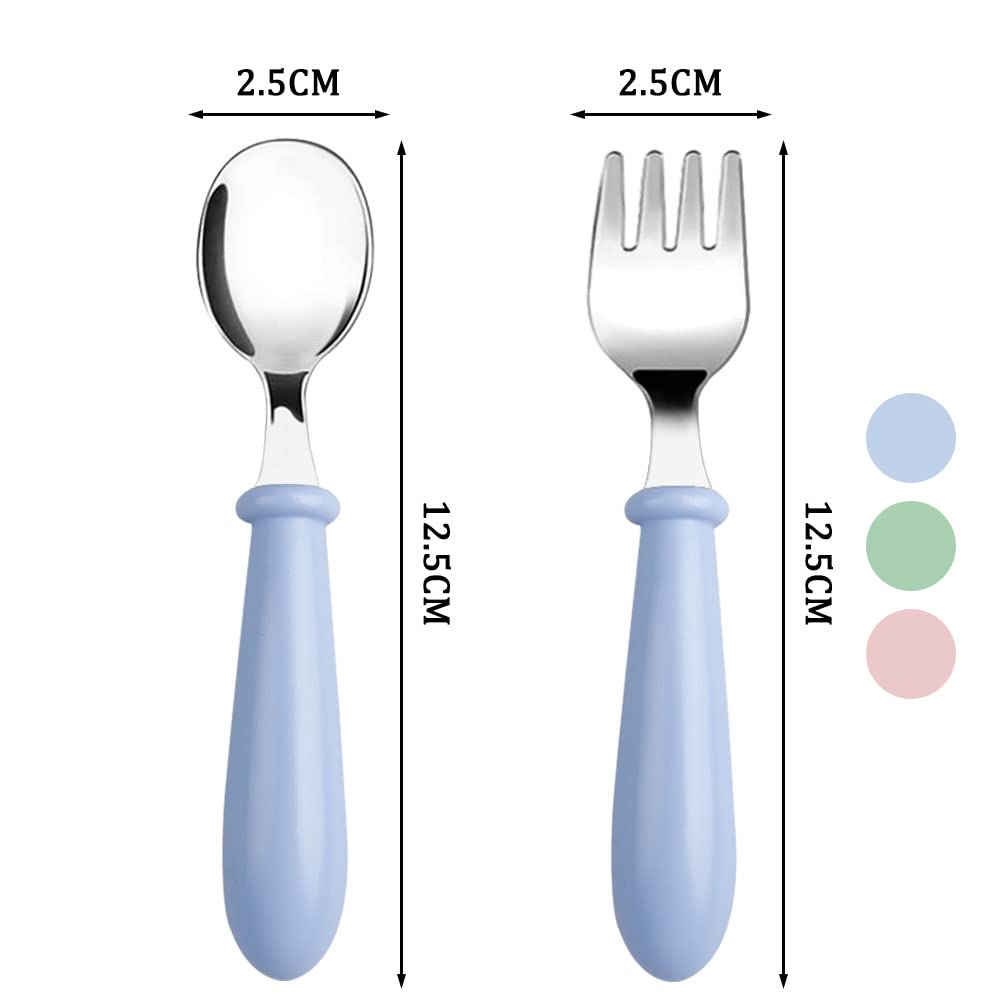 round-handle toddler utensils for safe feeding
