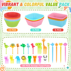 Silicone cupcake liners for baking and lunch use