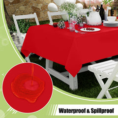 Round 84 inch red waterproof tablecloth