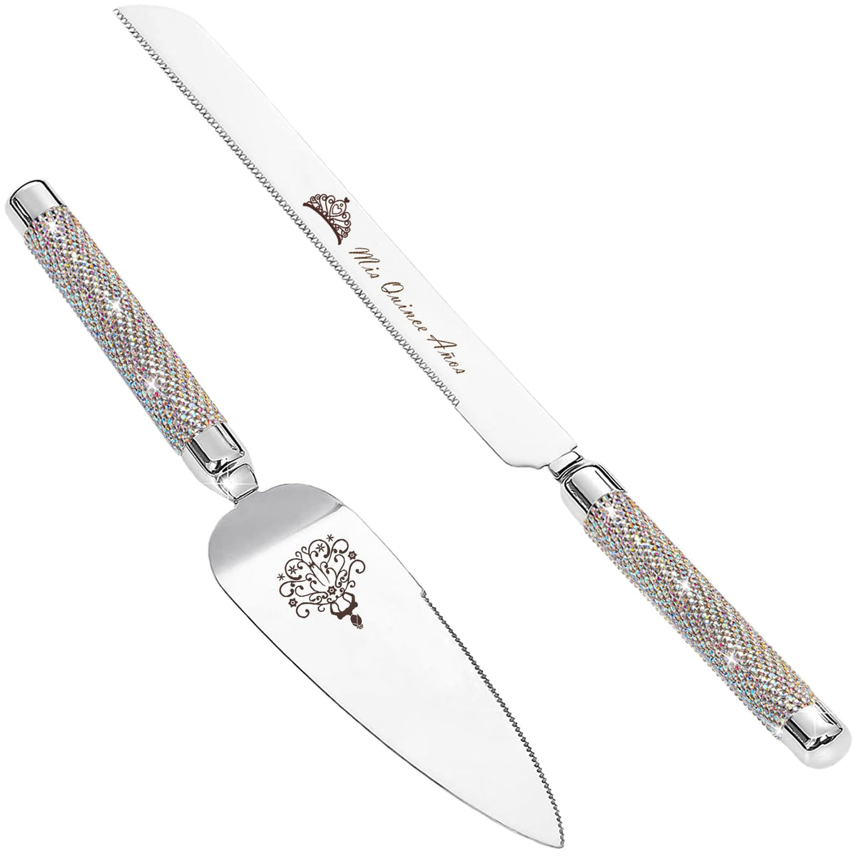 ROXBURGH Mis Quince Quinceanera cake knife with rhinestone handle