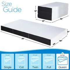 Tri-fold memory foam layers 0.5 inch first layer