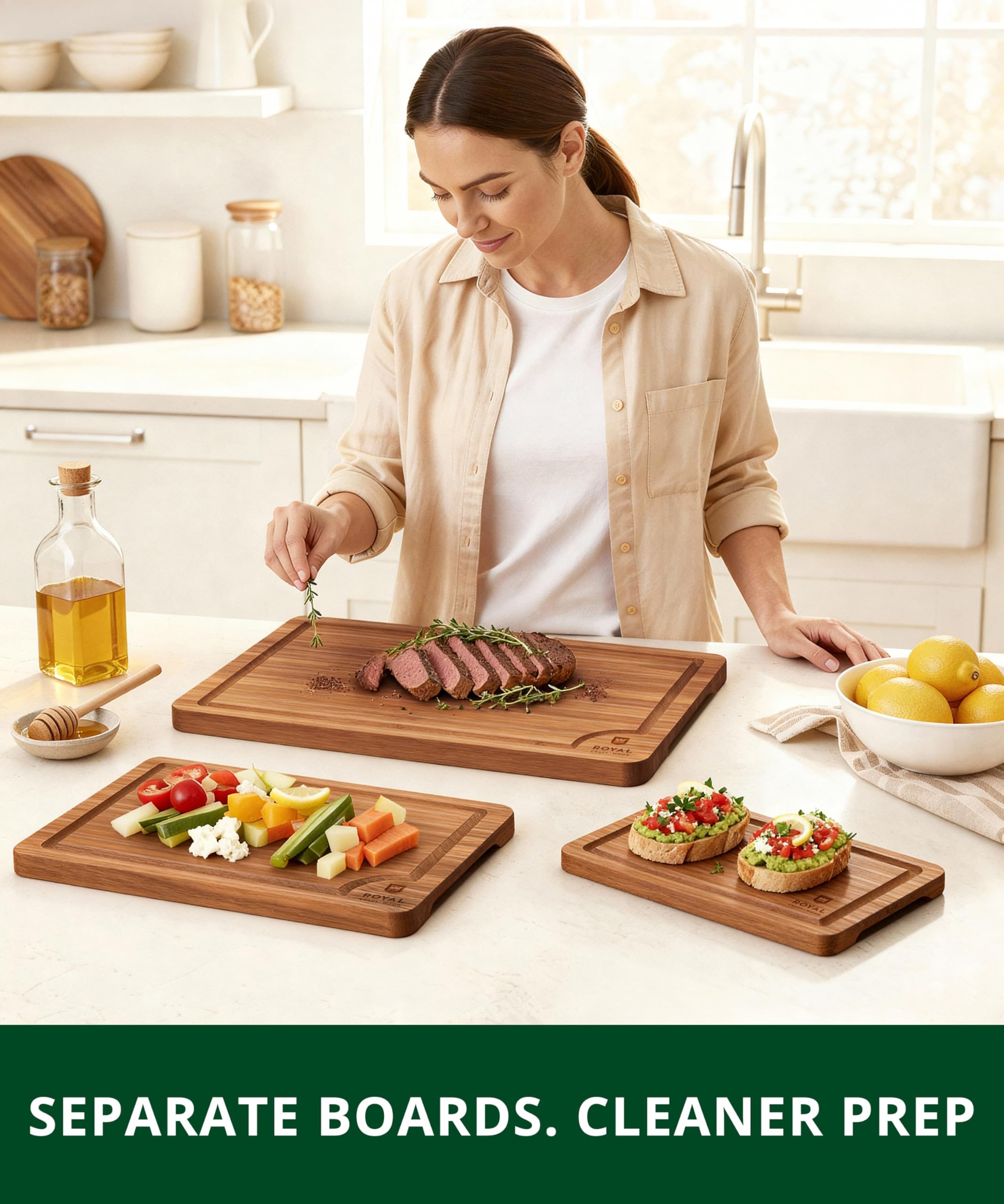 12x8 inch bamboo cutting board from the set