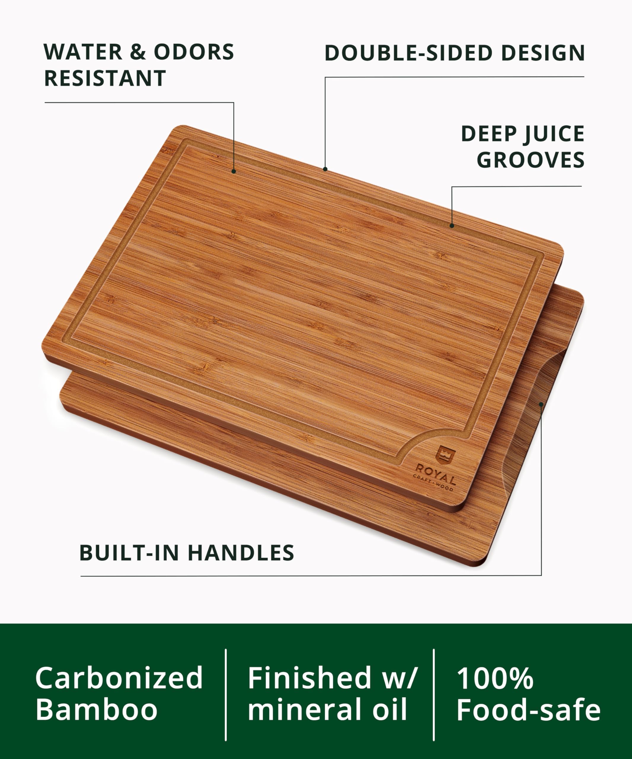15x10 inch bamboo cutting board from the set