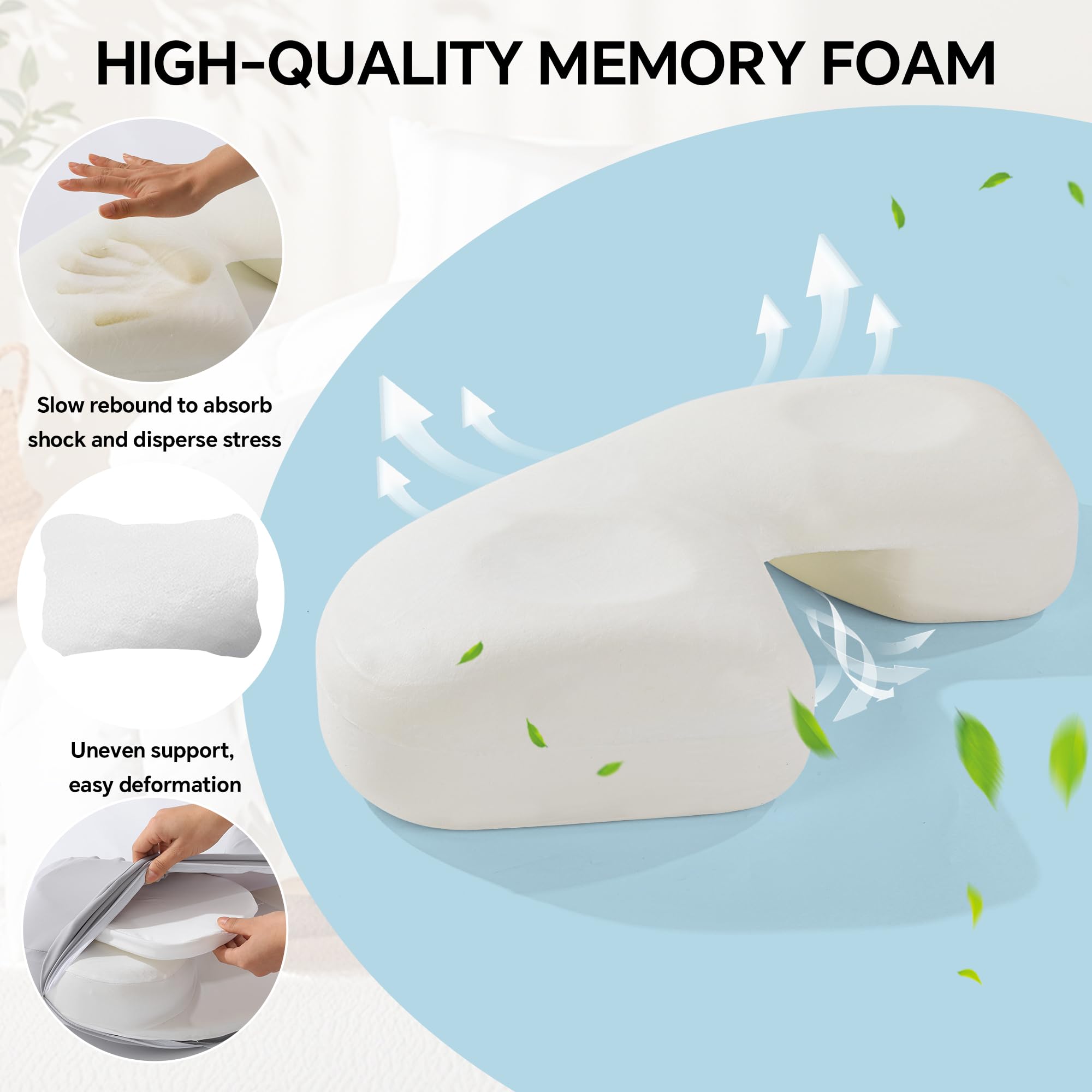 royalay adjustable height pillow with pads