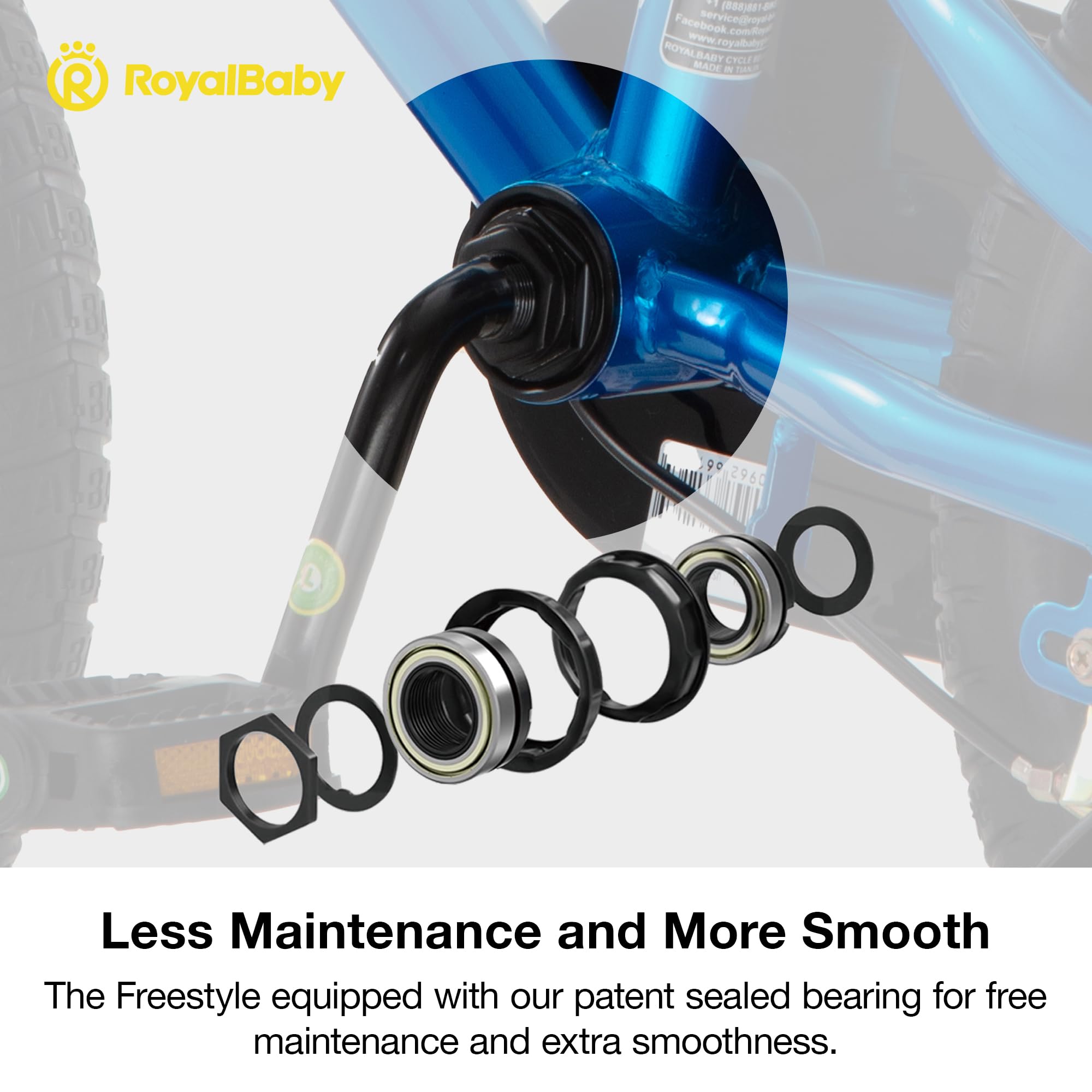 Adjustable seat and handlebar RoyalBaby Freestyle bike