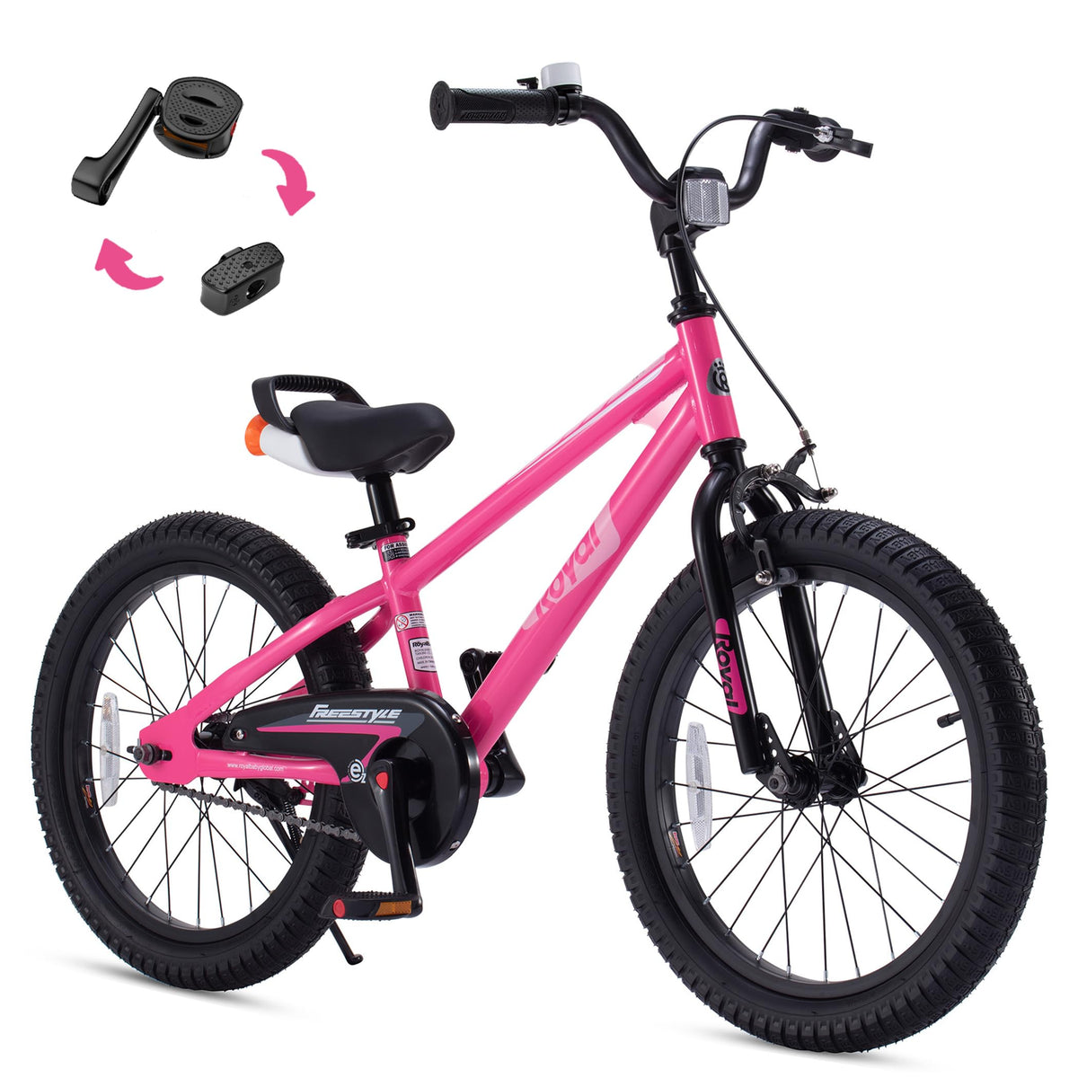 RoyalBaby EZ Kids Bike 18 inch pink frame