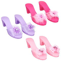 Lavender princess slip-on shoes with rhinestone flower for toddlers