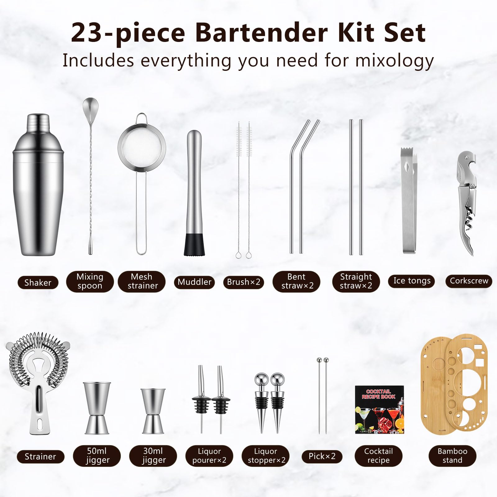 Roylvan Bartender Kit bamboo stand storage