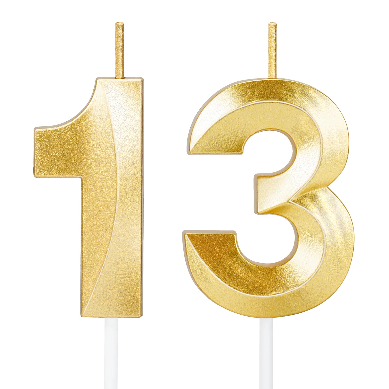 ROYOROYI gold number 13 cake candles size 1.97 in height