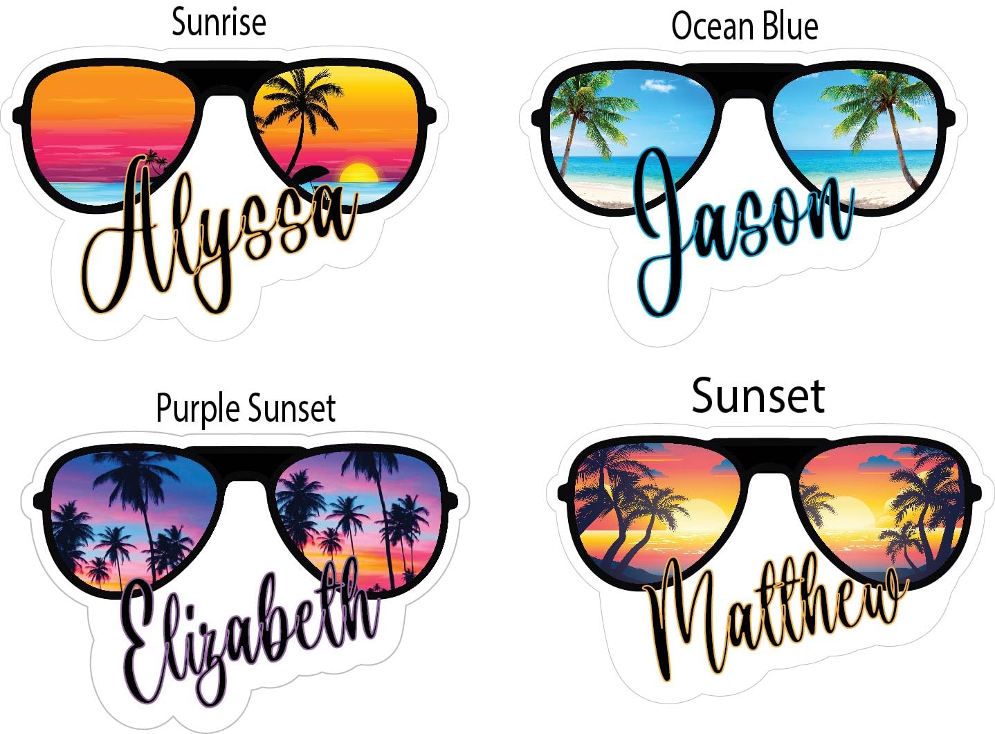 Palm trees sunset design cruise ship door magnet