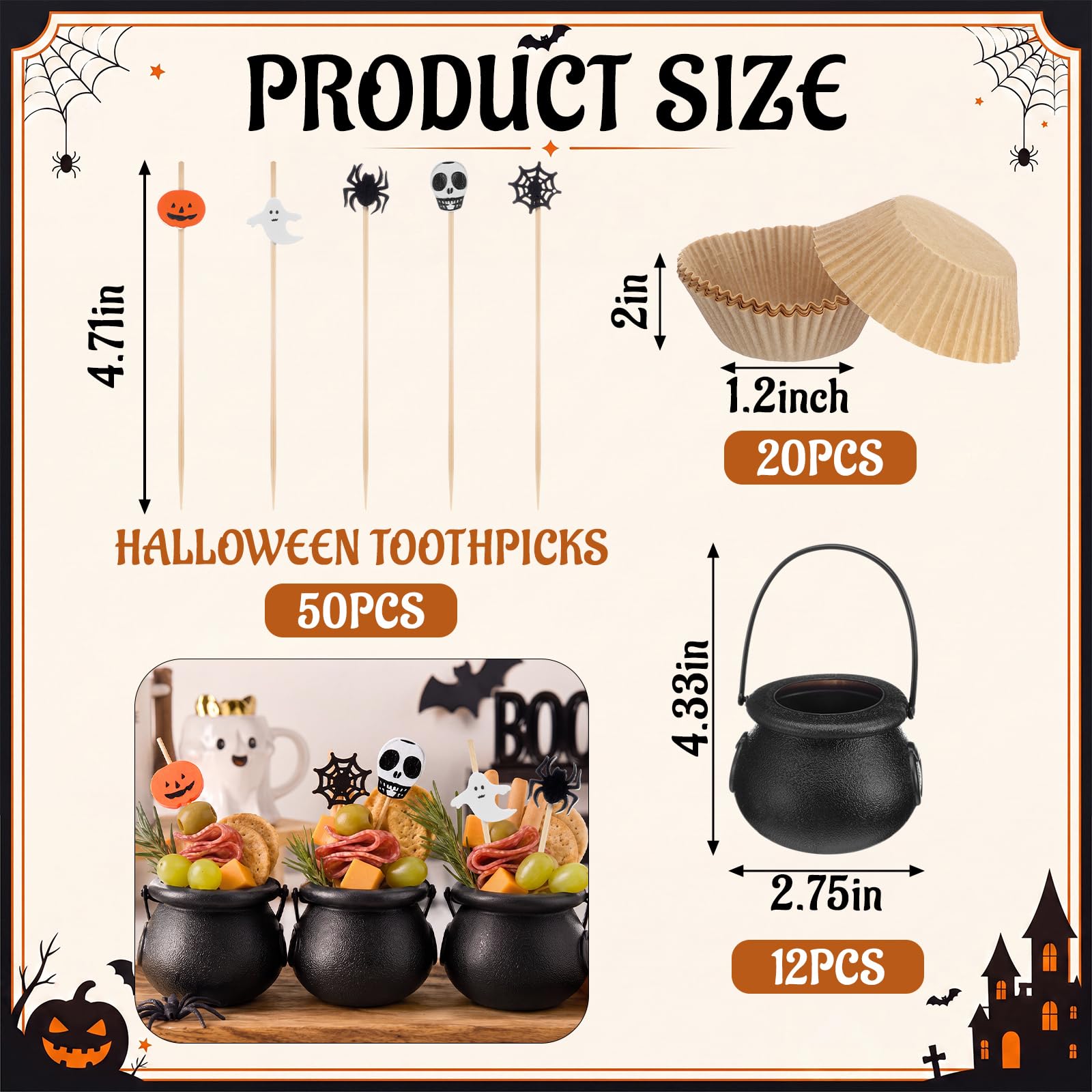 12 mini witch cauldron bowls matte black by Rtteri
