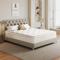 Ruanrest Queen Mattress 12 Inch Hybrid in a Box front view
