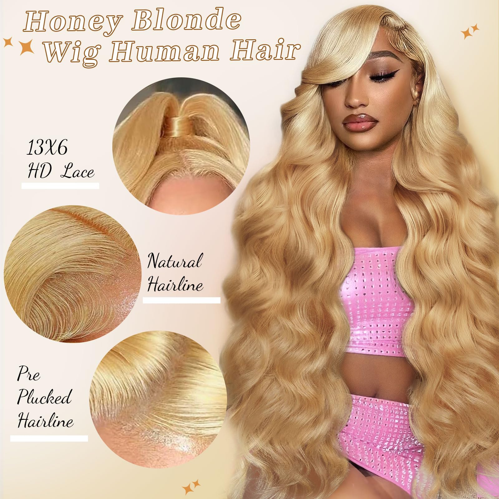 Body wave lace front wig with 200 density texture