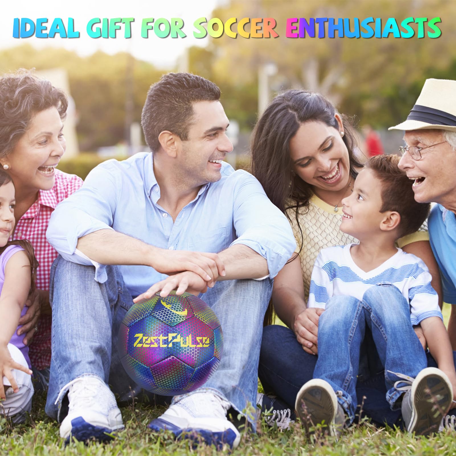 Holographic finish on ZestPulse soccer ball for field play