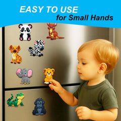 rubber magnetic animals fridge set for kids 3-5