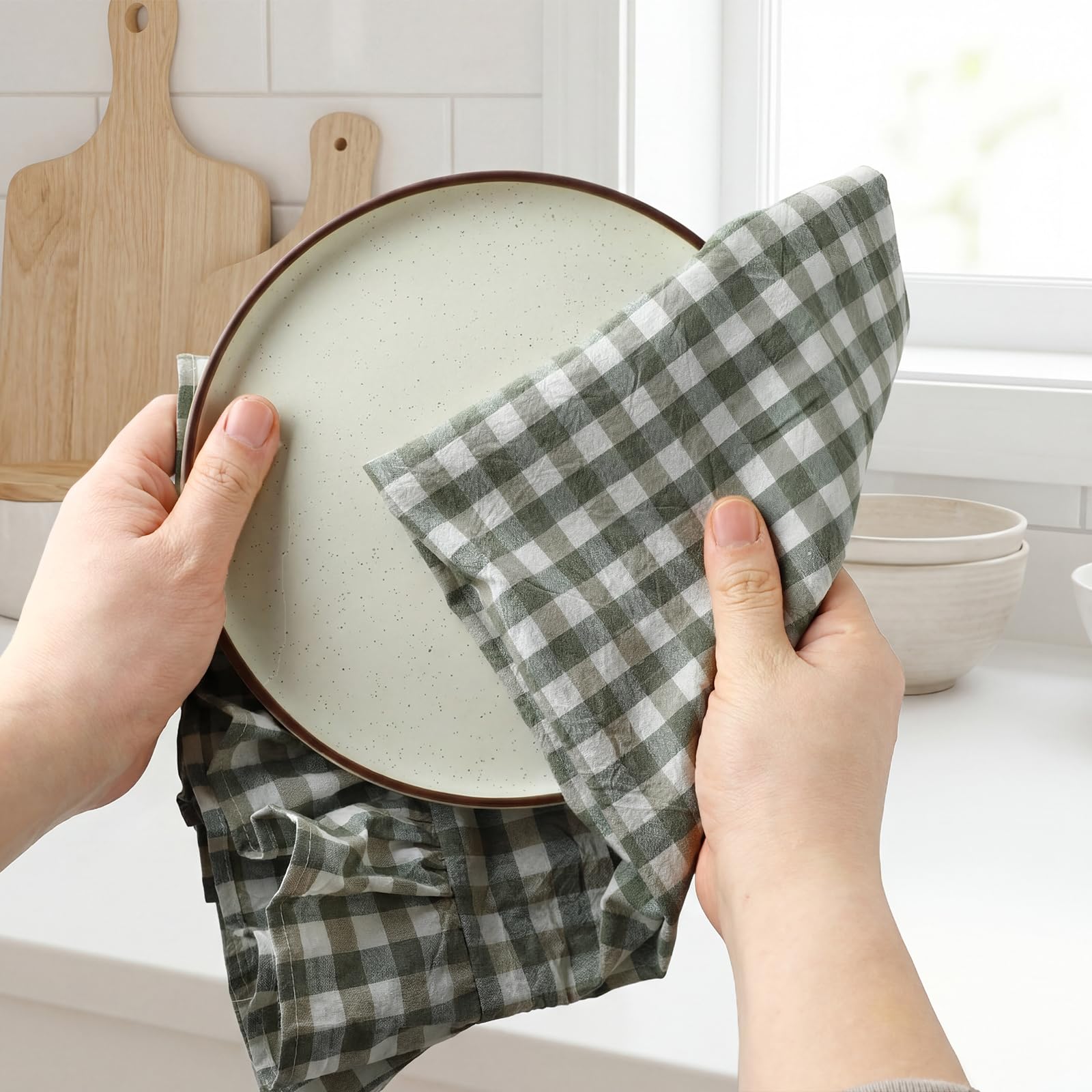 Multi purpose kitchen towel sage green 18x28