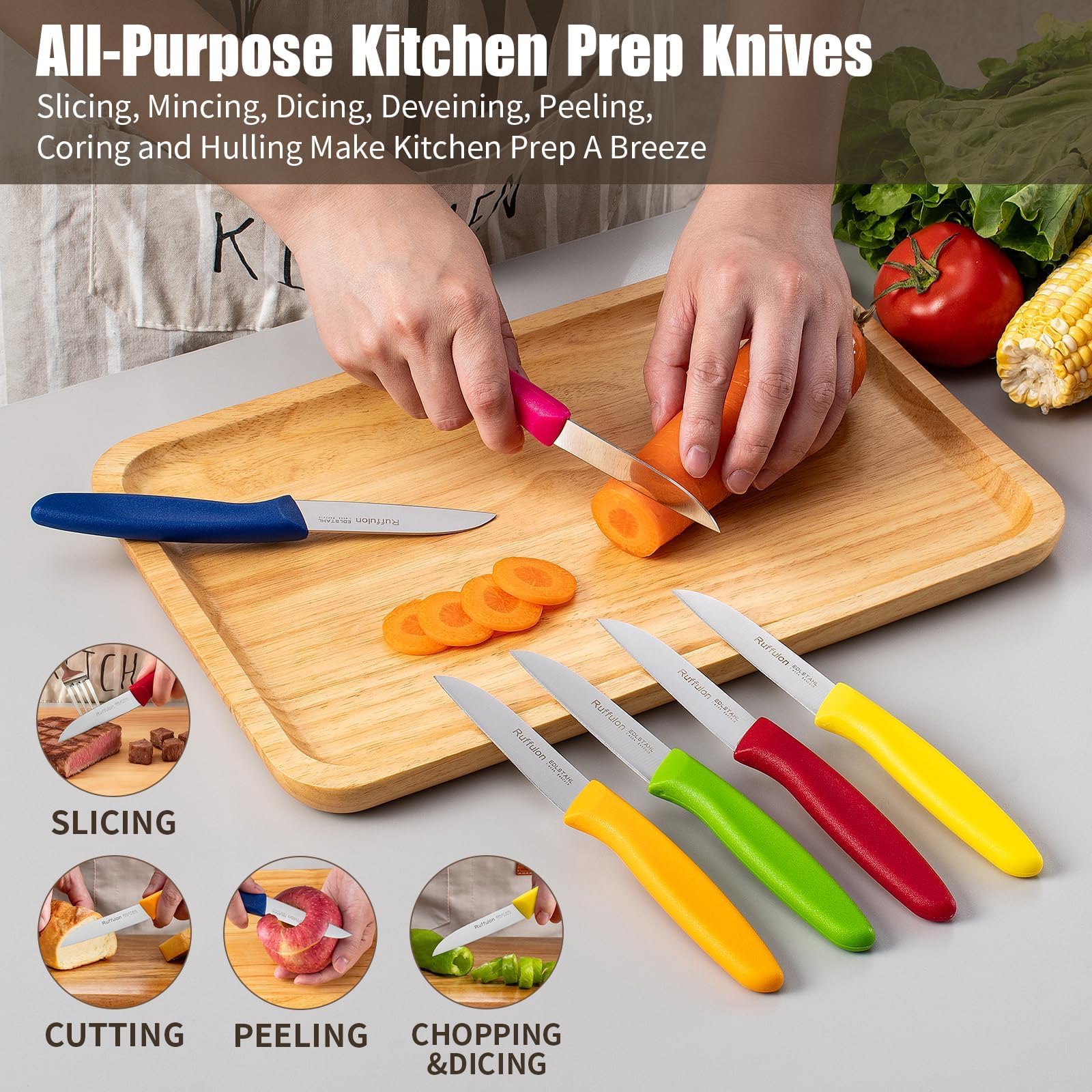 Ruffulon PP handle ergonomic paring knife image