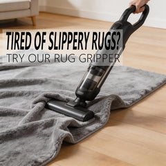 Triangle anti curl design on rug gripper in use