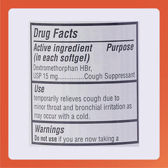 Rugby Dextromethorphan HBr USP 15 mg softgels product image