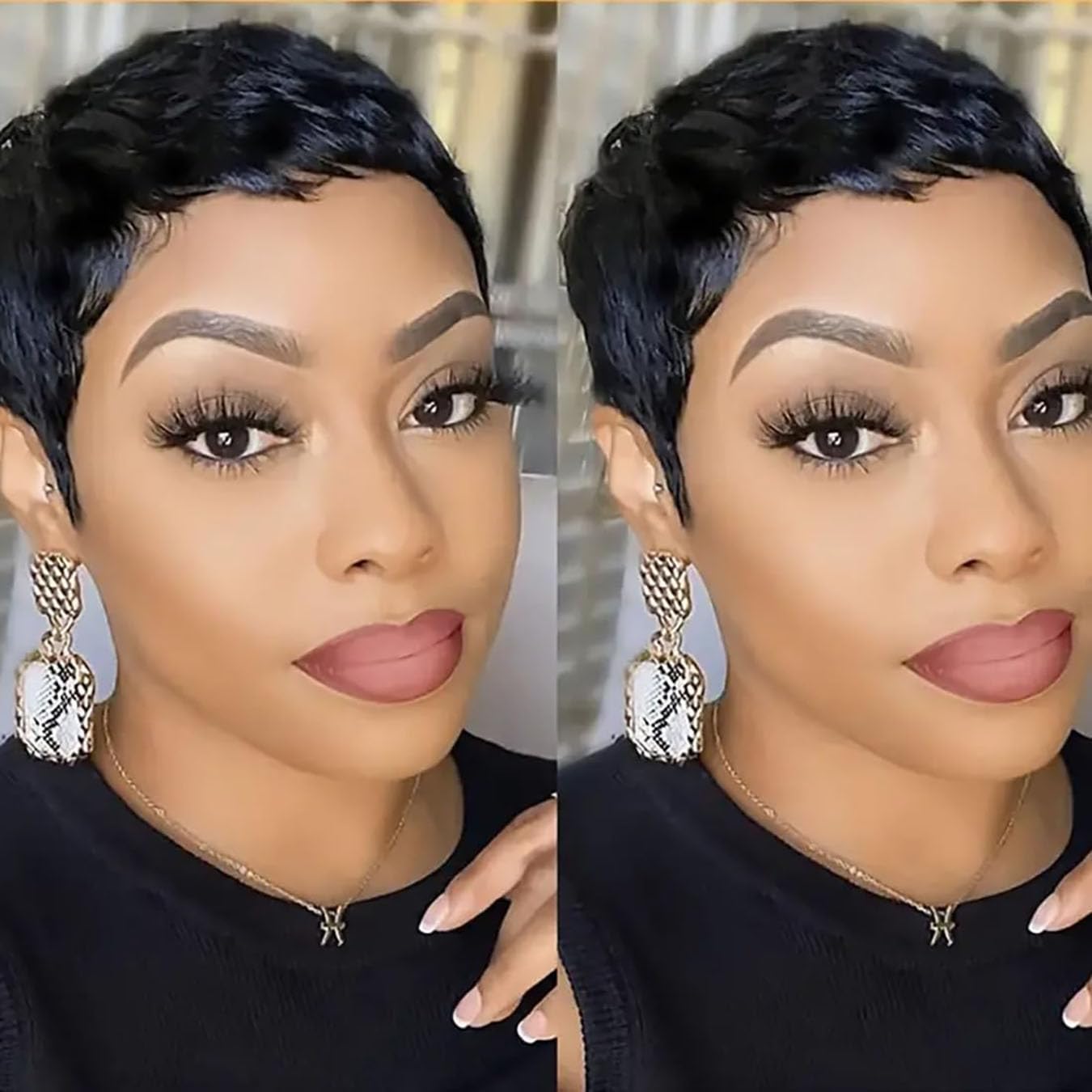 RUISENNA bangs pixie cut wig ideal for daily wear cosplay
