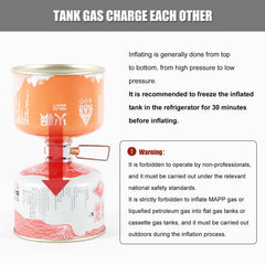 Isobutane fuel transfer between canisters with adapter