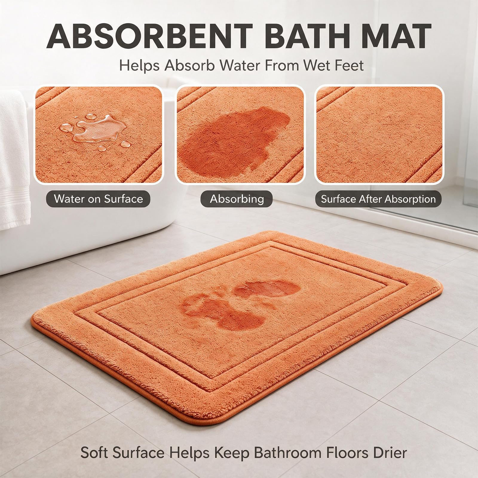 RUN HELIX non-slip backing rug 20x32 orange