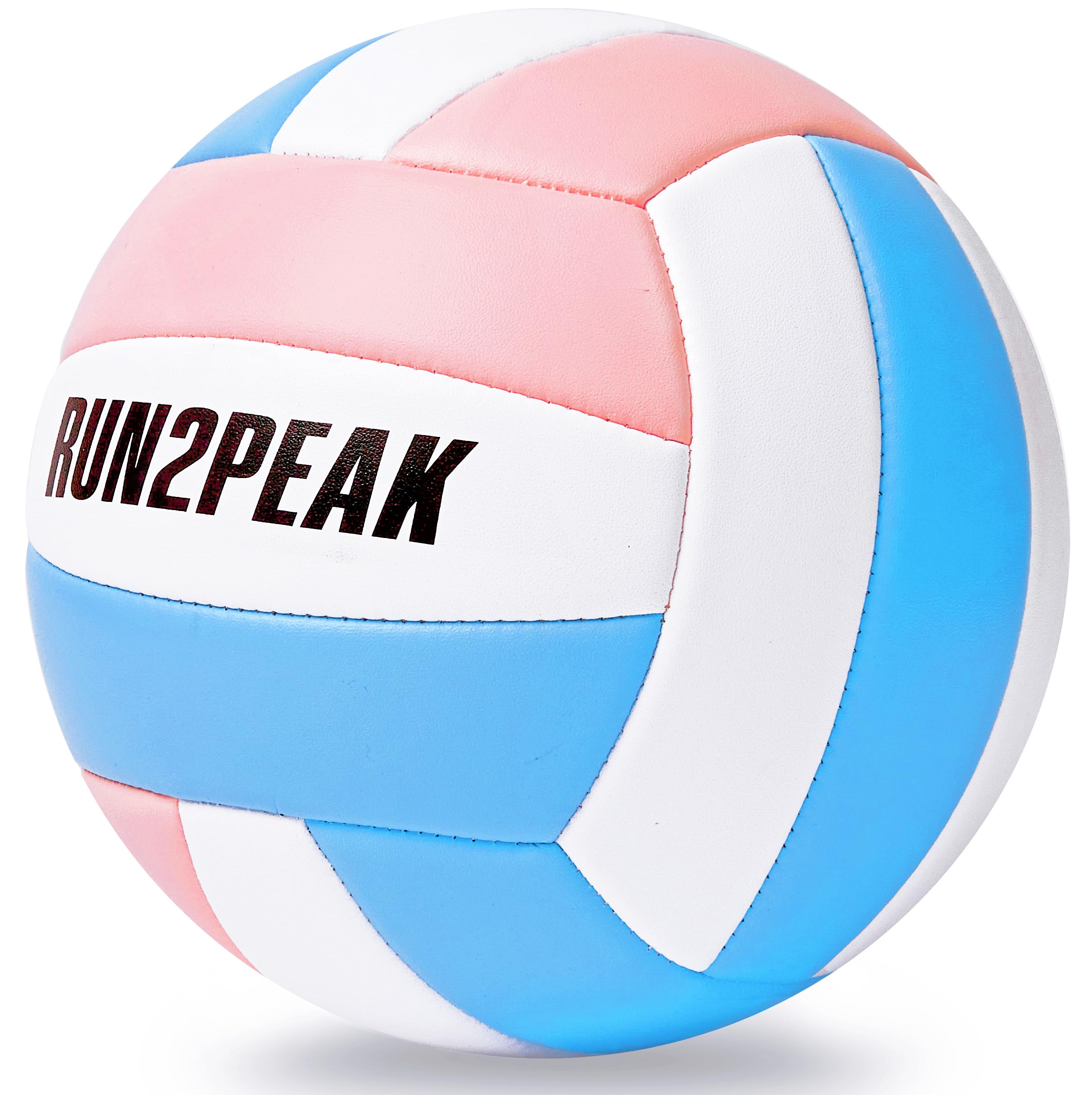 Soft PU volleyball ball with pink blue color and comfortable grip